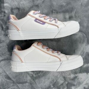 Rocket Dog Jazzin White Platform Sneakers Pastel Peach Lilac Women US 8 Skater